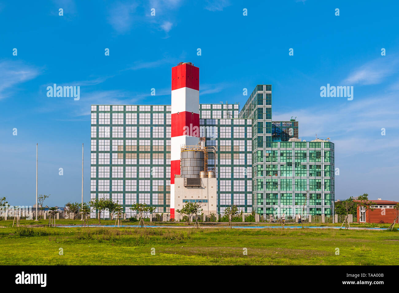 Inceneritore di rifiuti urbani a Hsinchu, Taiwan Foto Stock