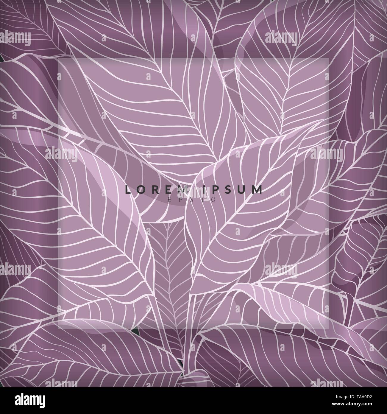 Layout creativo realizzato da schizzo di viola lascia come sfondo con strato bianco per una copia dello spazio, laici piana. concetto Natura Illustrazione Vettoriale