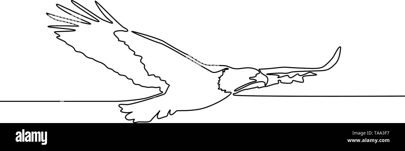 Continuo di un disegno della linea Flying Eagle. Illustrazione Vettoriale. Illustrazione Vettoriale