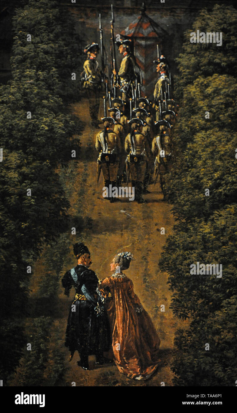 Bernardo Bellotto chiamato Canaletto il Giovane (1721-1780). Pittore italiano. Vista di Varsavia dalla terrazza del Castello Reale, 1773. Dettaglio. Museo Nazionale. Varsavia. La Polonia. Foto Stock