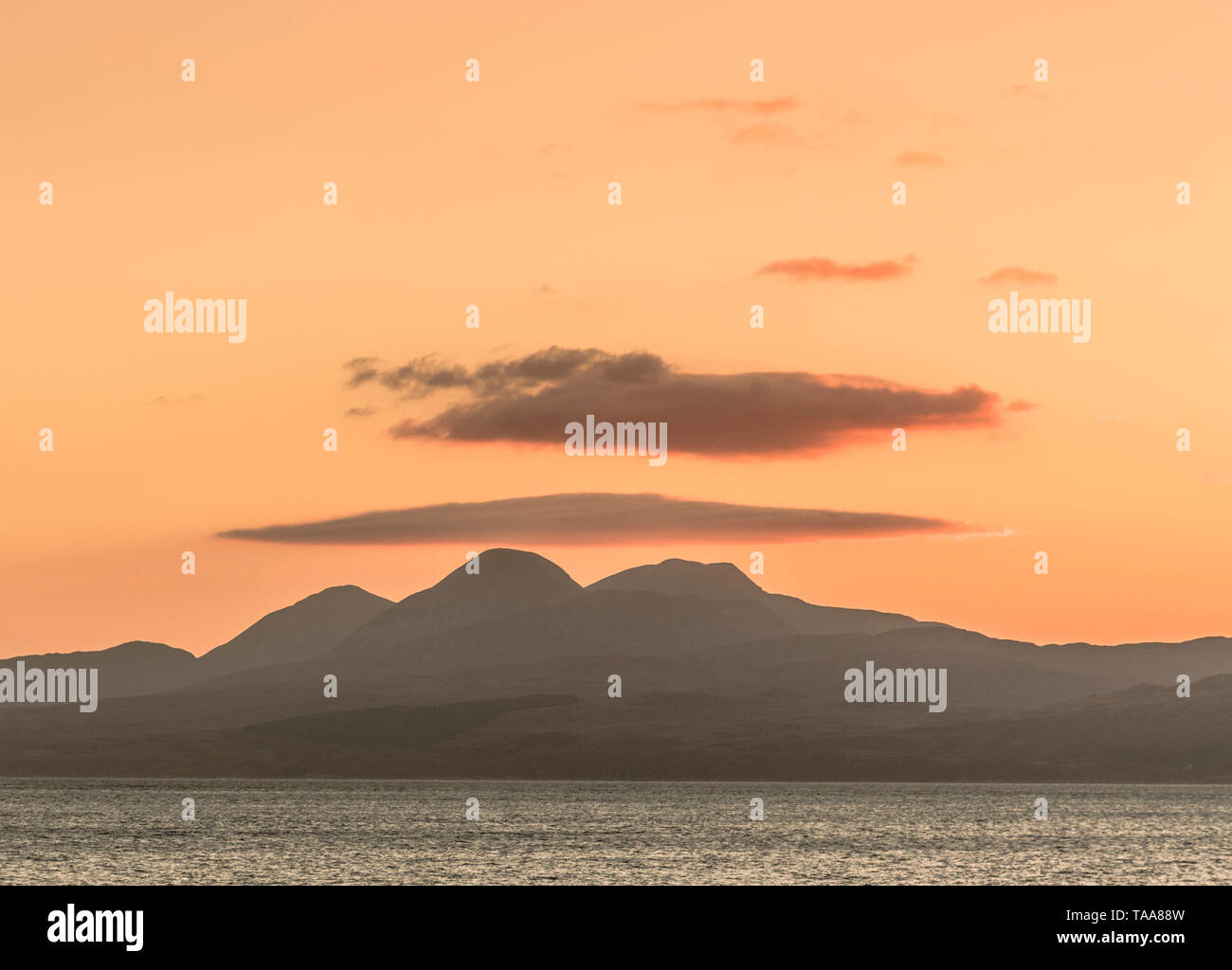 Ccarba e Golfo di corryvreckan dalla punta nord del Giura Foto Stock