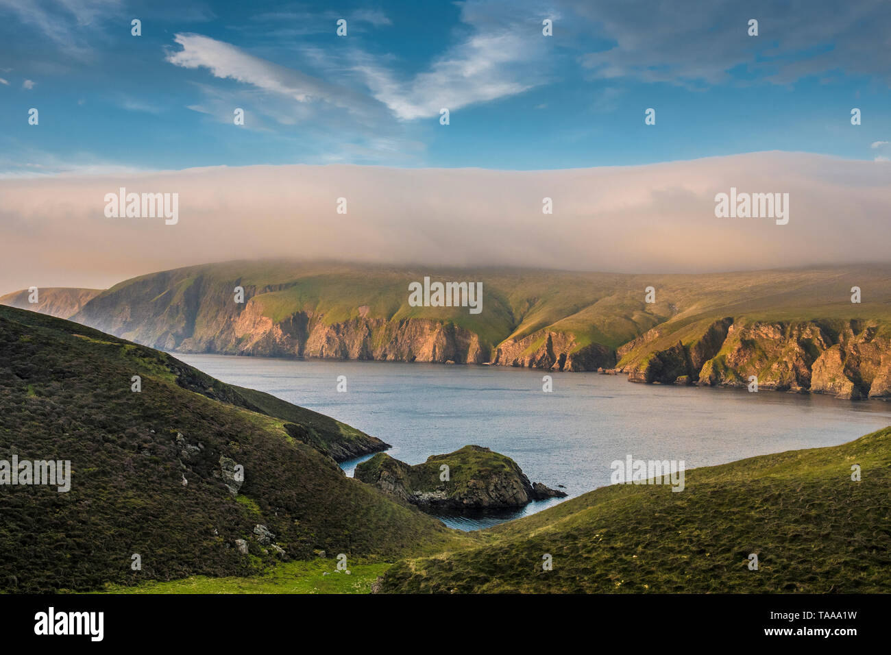 Burra Firth e Saxa Vord, Unst, Shetland Foto Stock