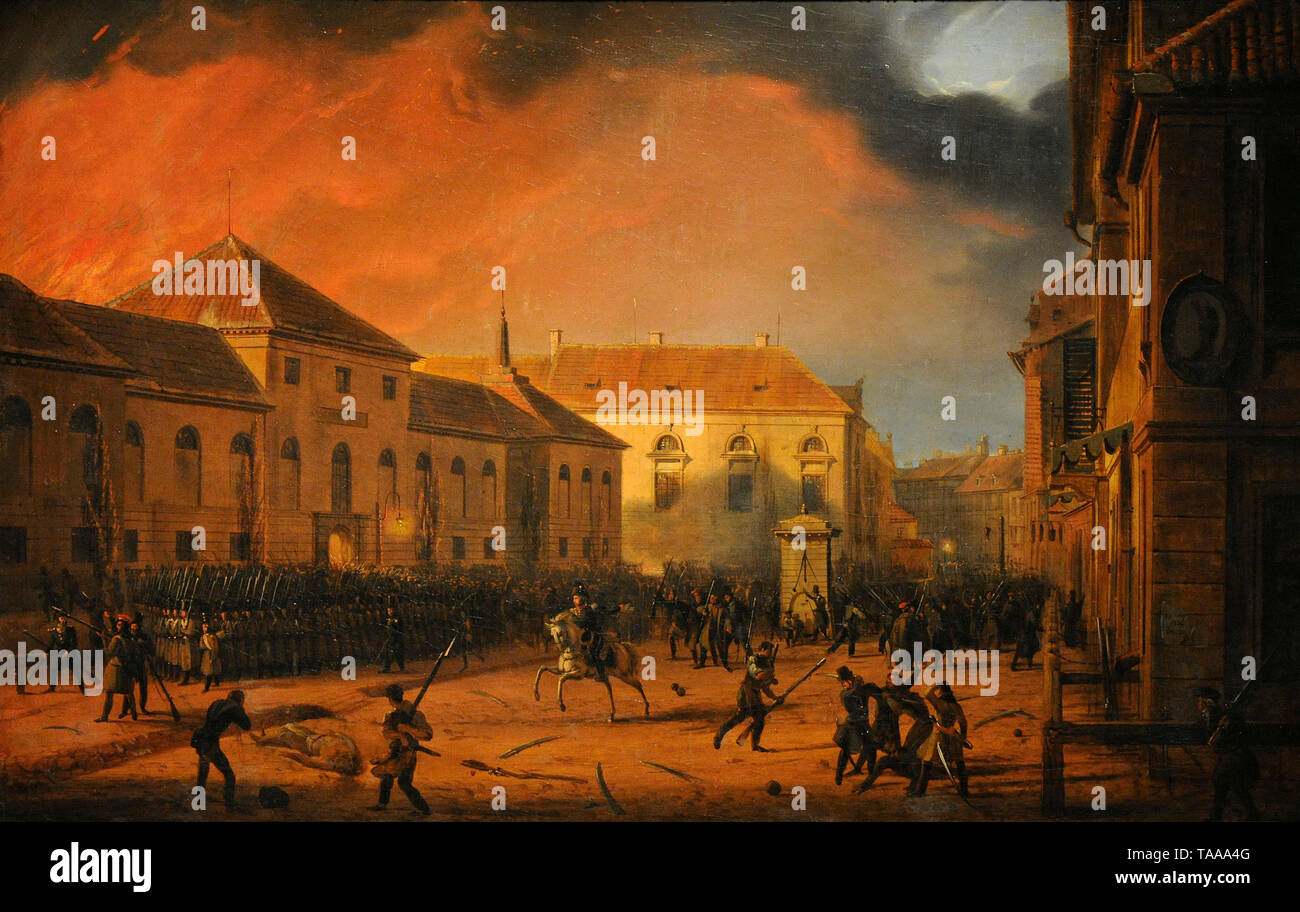 Marcin Zaleski (1796-1877). Pittore polacco. Cattura dell'Arsenal, 1831. Museo Nazionale. Varsavia. La Polonia. Foto Stock