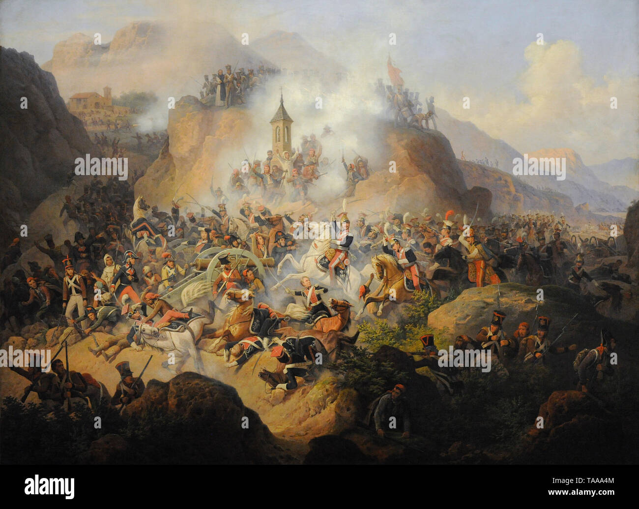 La battaglia di Somosierra (30 novembre 1808), 1860 da gennaio Suchodolski (1797-1875). Museo Nazionale. Varsavia. La Polonia. Foto Stock