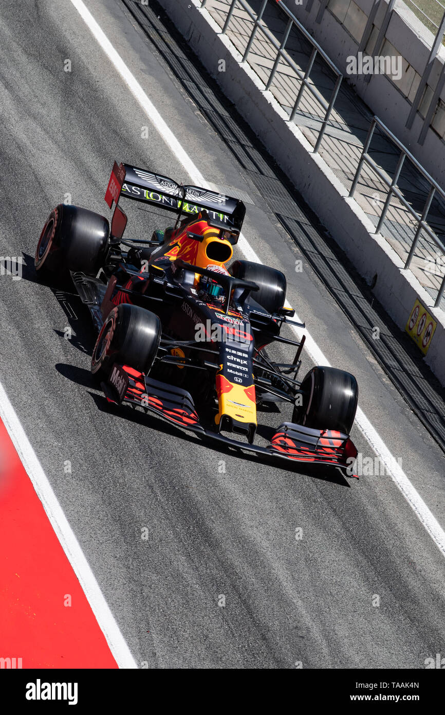 Barcelona, Spagna, Maggio 14th, 2019 - Pierre Gasly dalla Francia con 10 Aston Martin Red Bull Racing in pista a metà stagione test al Circuit de Catalunya. Foto Stock