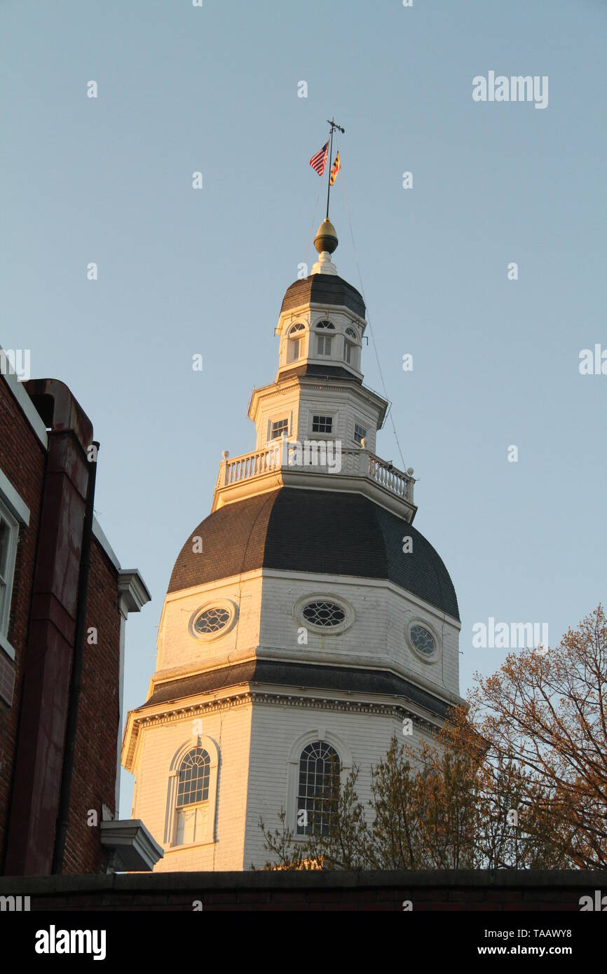 La cupola del Maryland State House in Annapolis, MD, Stati Uniti d'America Foto Stock