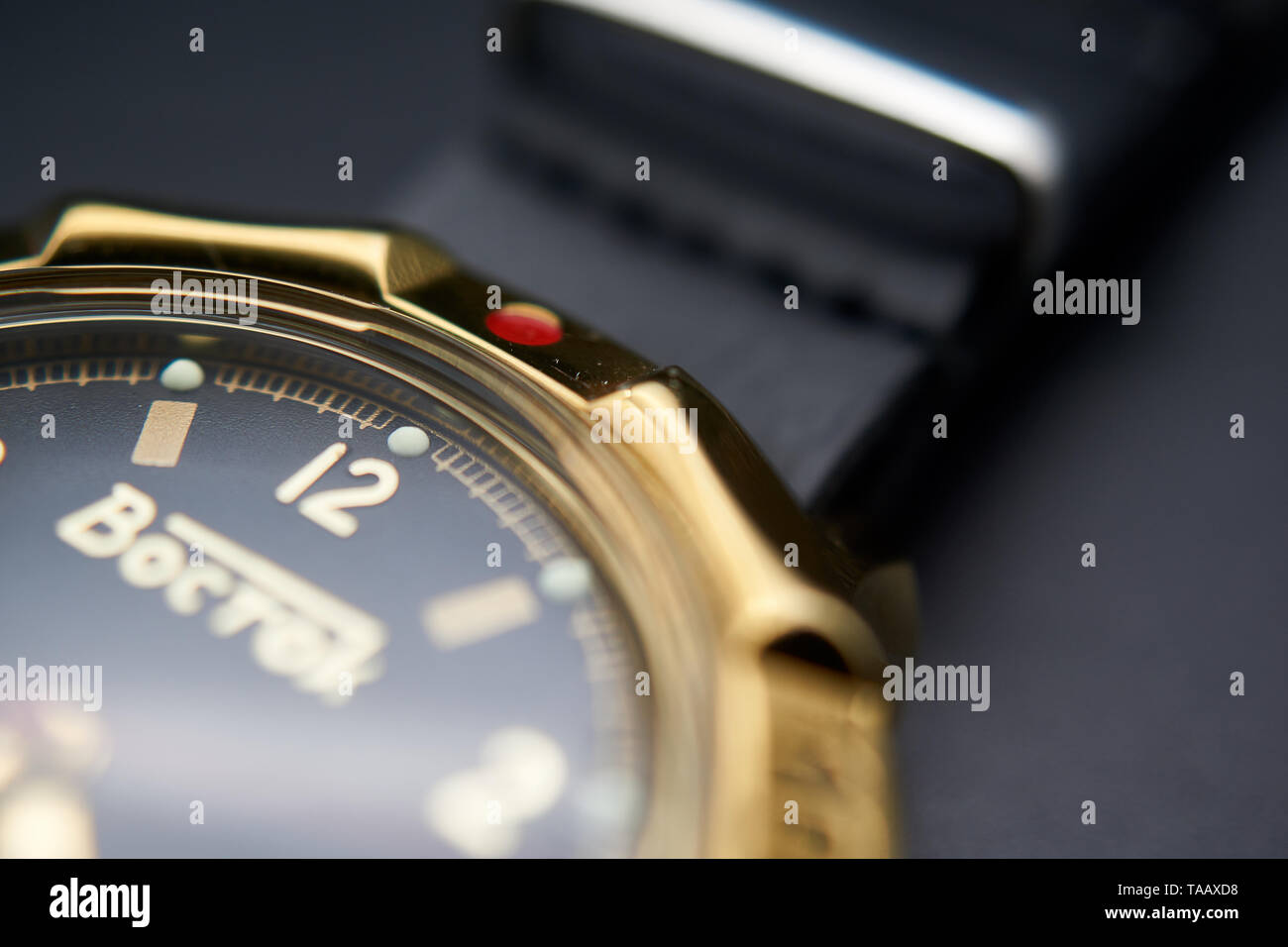 Fotografie di dettaglio di un vostock komanderski watch Foto Stock