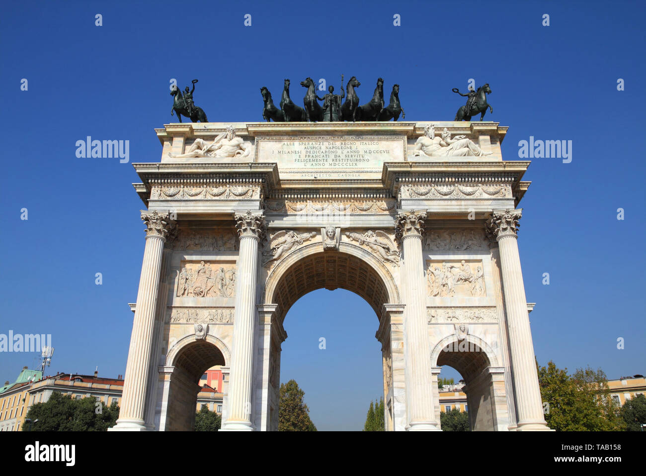 Milano, Italia. Arco della Pace (Arco della Pace in Parco Sempione. Foto Stock