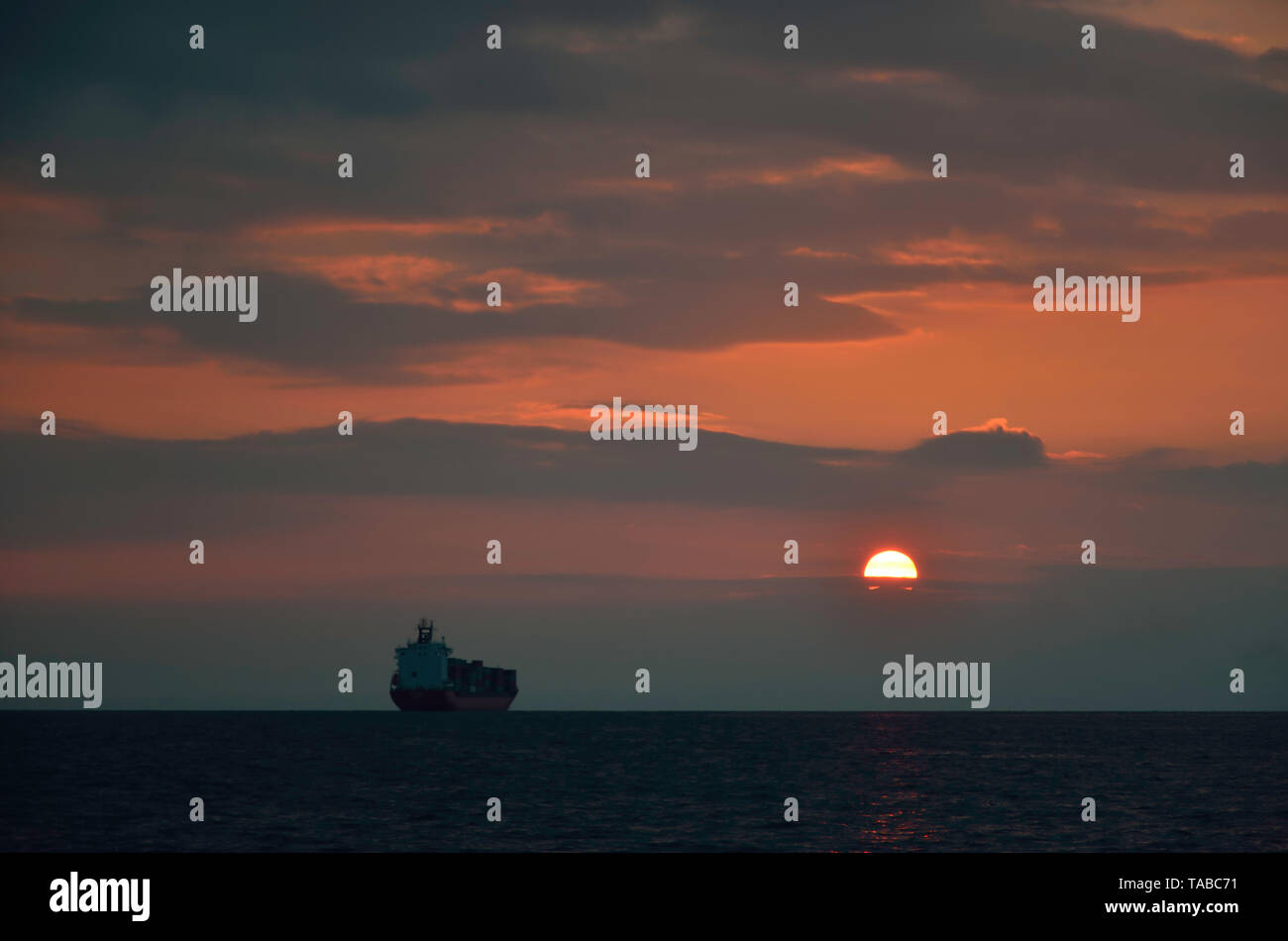 Panorama al tramonto a Thermaic golfo di Salonicco ,Grecia Foto Stock