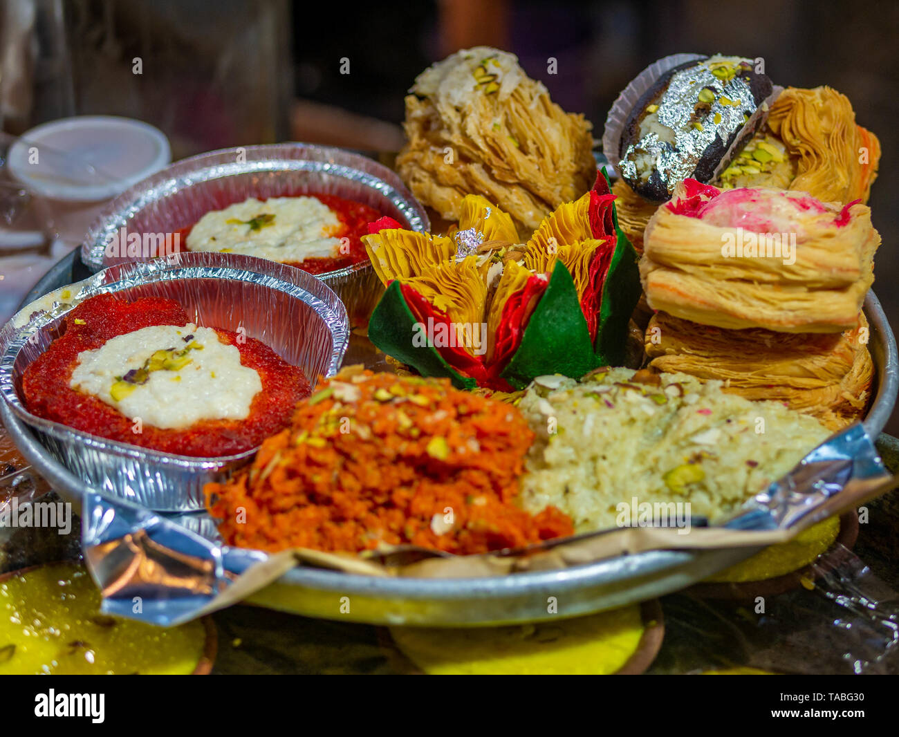 Il Ramadan / Ramazan cibo sfondo festa /Iftar concetto di partito - indiano piatto dolce Foto Stock