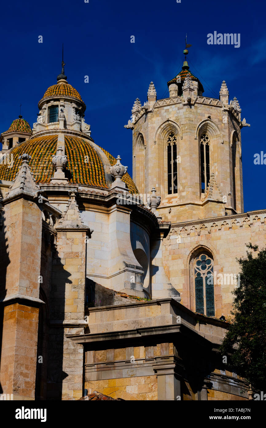 Vista della Cattedrale di Tarragona cupola (Catedral de Santa Tecla de Tarragona). Tarragona, Spagna Foto Stock