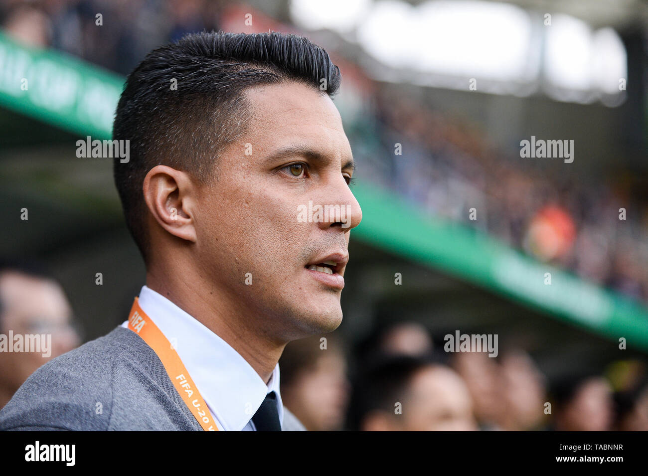 Coach Diego Ramirez dal Messico visto durante il FIFA U-20 World Cup match tra il Messico e l'Italia (GRUPPO B) a Gdynia. ( Il punteggio finale; Messico 1:2 Italia ) Foto Stock