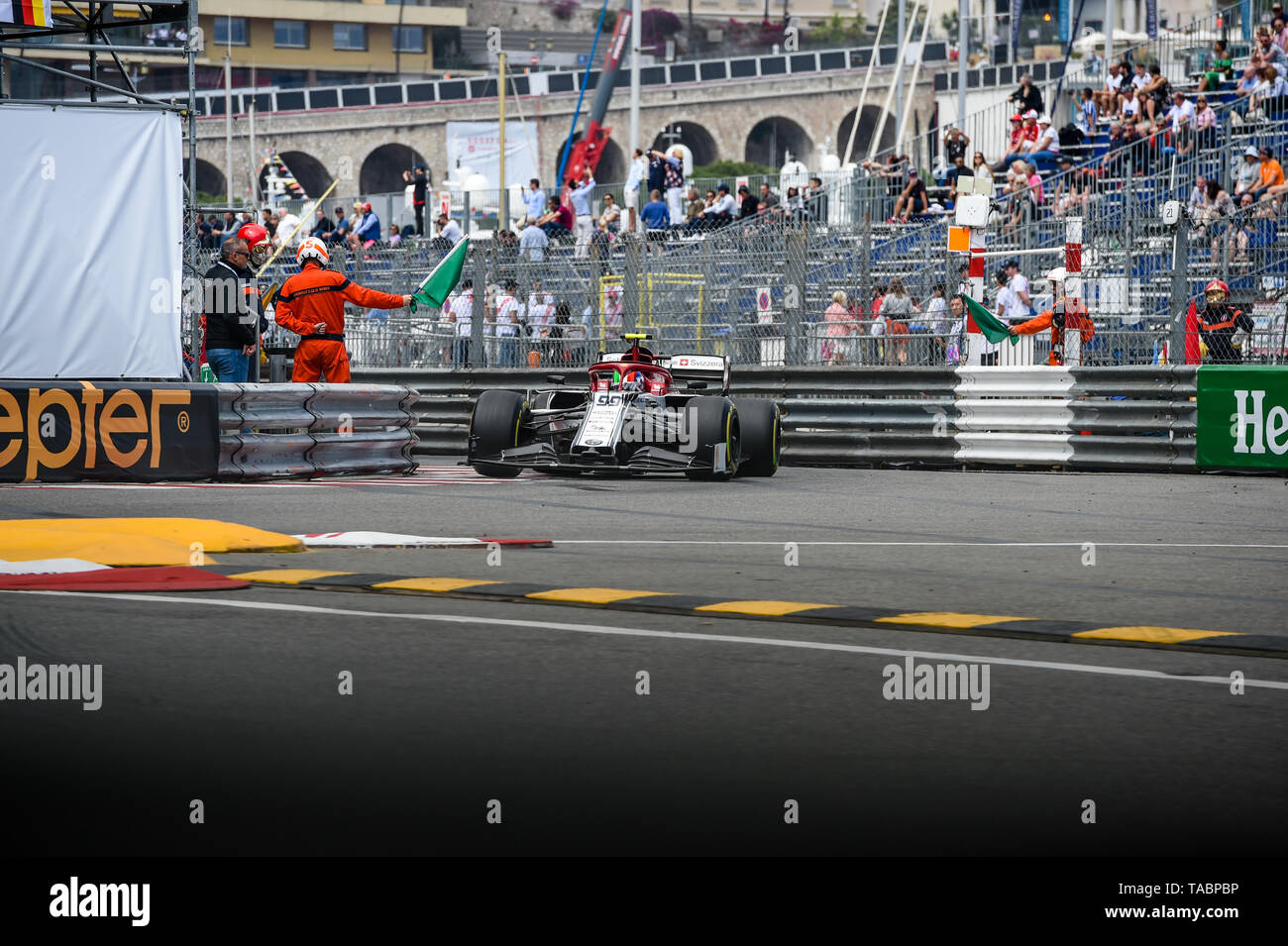 Monte Carlo/Monaco - 23/05/2019 - #99 Antonio Giovinazzi (ITA, Alfa Romeo, C38) durante la FP2 in vista del 2019 Grand Prix di Monaco Foto Stock