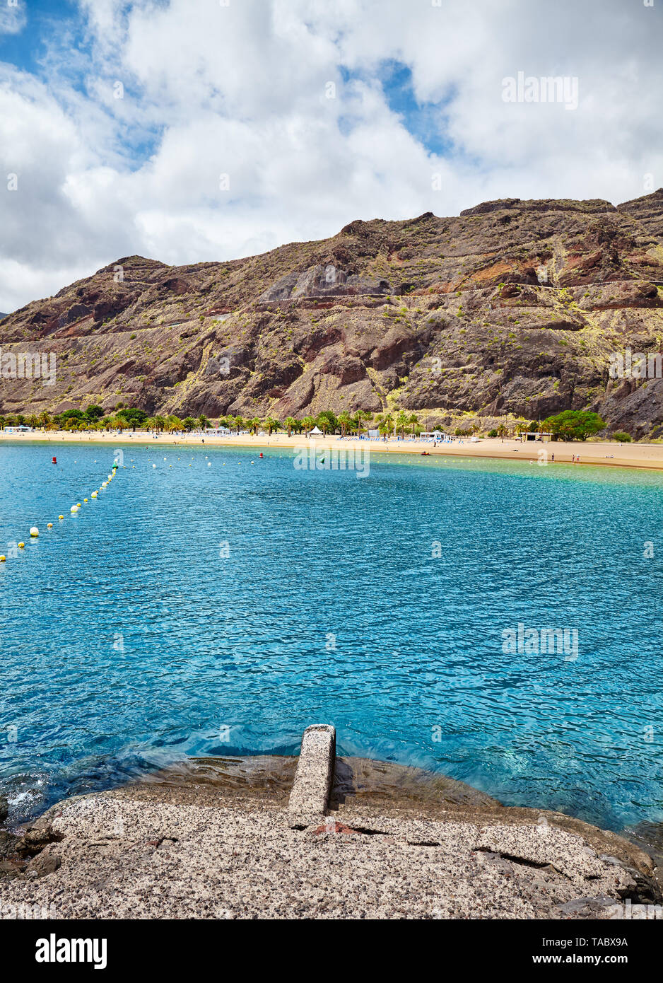 Playa de Las Teresitas Beach in San Andres, Tenerife, Spagna. Foto Stock