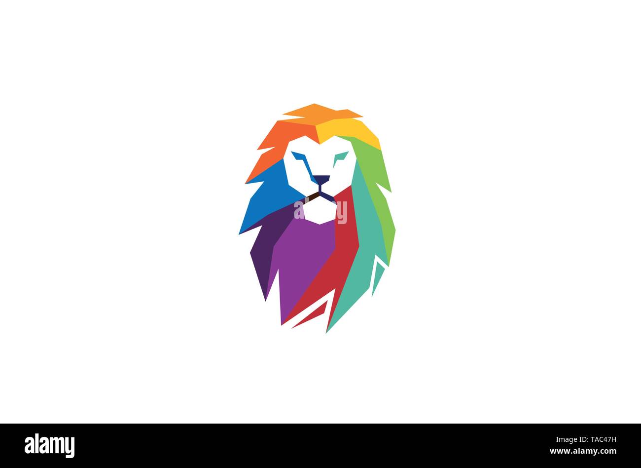 Icona a forma di vettore colorata Creative Lion Head Logo disegno simbolo illustrazione Illustrazione Vettoriale