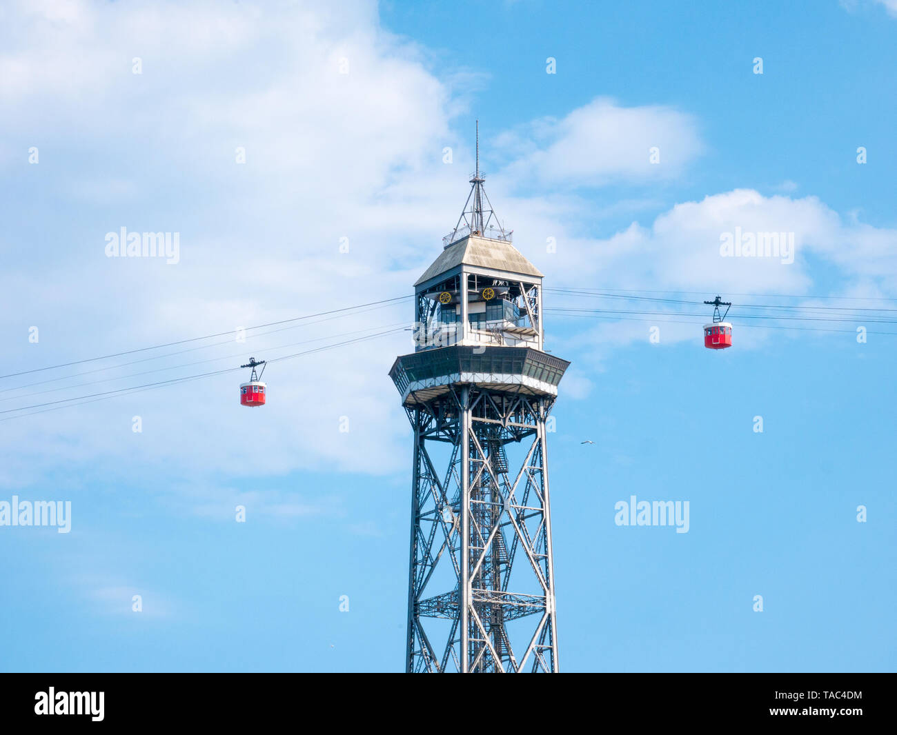 Teleferica o cabinovia a Barcellona, in Catalogna, Spagna Foto Stock