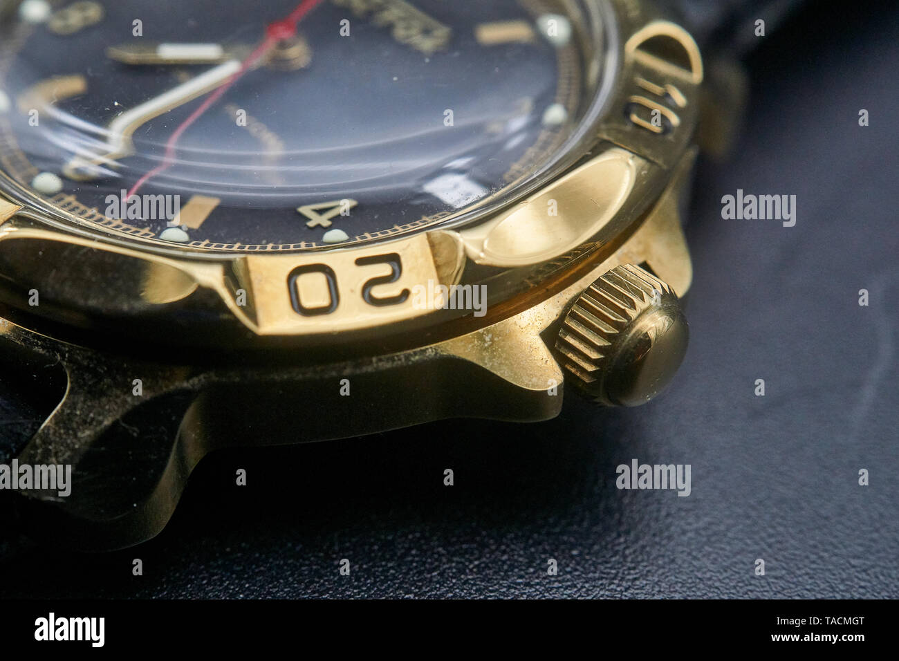 Fotografie di dettaglio di un vostock komanderski watch Foto Stock