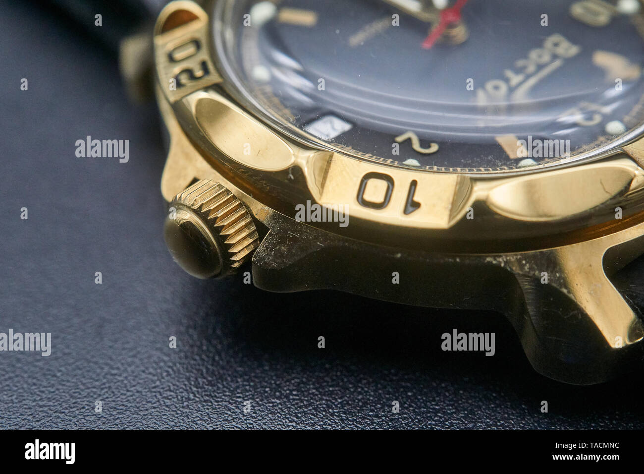 Fotografie di dettaglio di un vostock komanderski watch Foto Stock