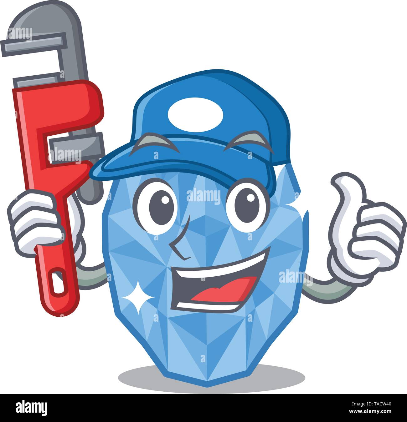 Plumber aquamarine gem sopra cartoon toeletta Illustrazione Vettoriale