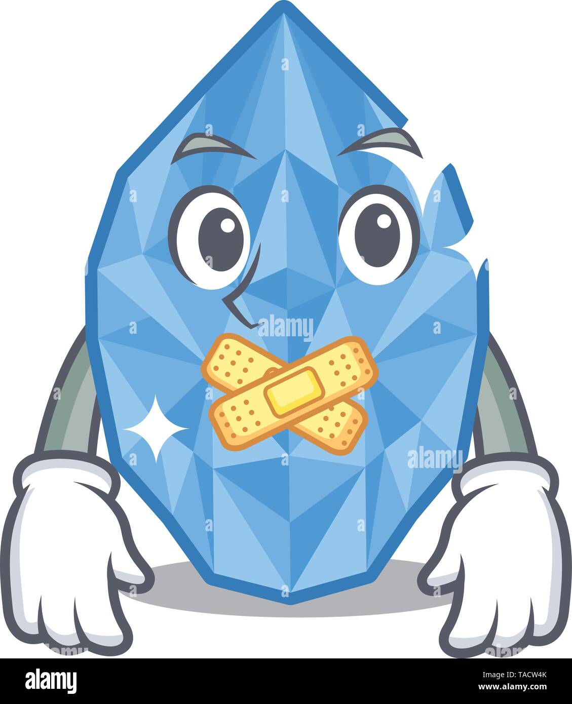 Silent aquamarine gem sopra cartoon toeletta Illustrazione Vettoriale