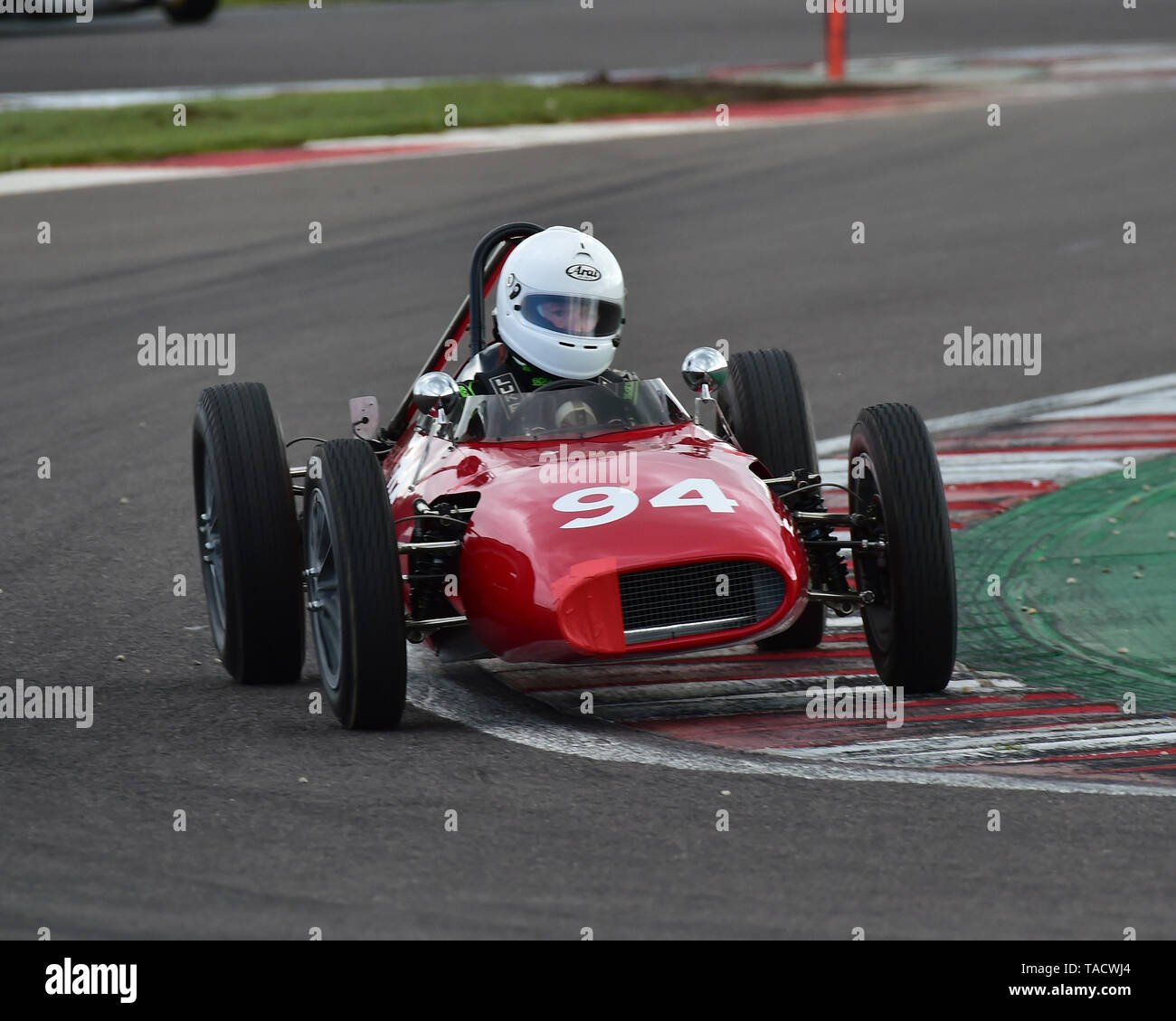 Geoff Underwood, Dolphin FJ, FJHRA, HSCC, FJ Campionato propulsori posteriore griglia, Formula Junior Historic Racing Association, Storico Sports Car Club, HSC Foto Stock