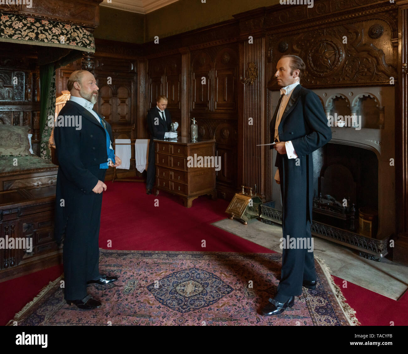 Edward, Principe di Galles, display di cera, il Castello di Warwick, Warwick, Regno Unito Foto Stock