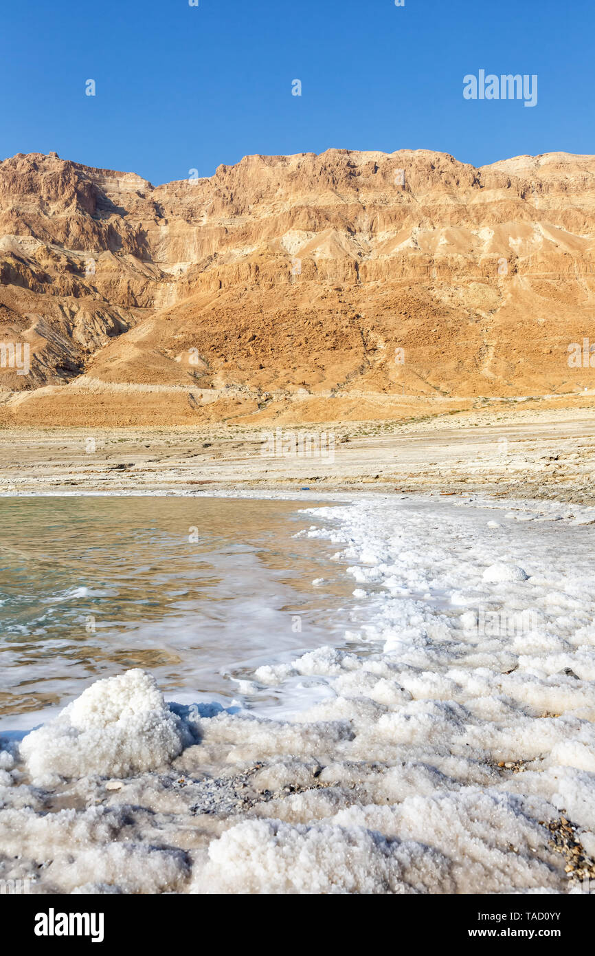 Mar Morto Israele natura di paesaggio formato ritratto vacanza vacanze Foto Stock