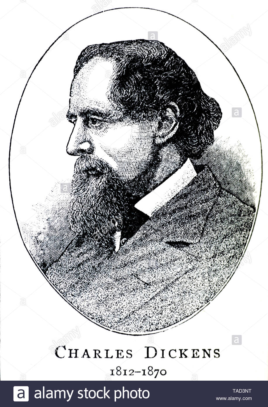 Charles Dickens ritratto, 1812 - 1870, era un autore inglese Foto Stock