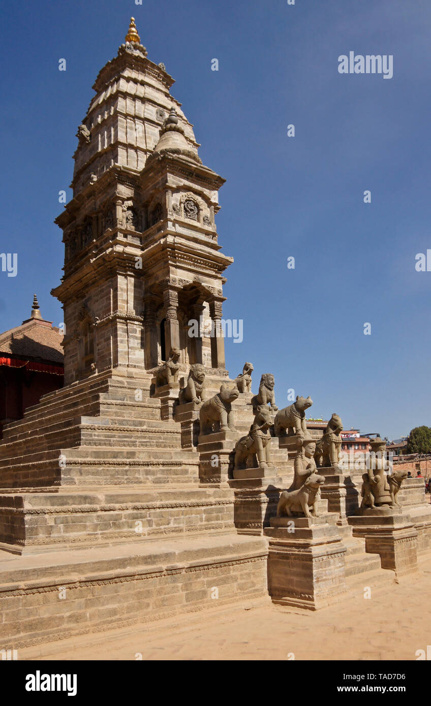 Siddhi Lakshmi Mandir (Lohan Dega, tempio di pietra), Durbar Square, Bhaktapur, Valle di Kathmandu, Nepal Foto Stock