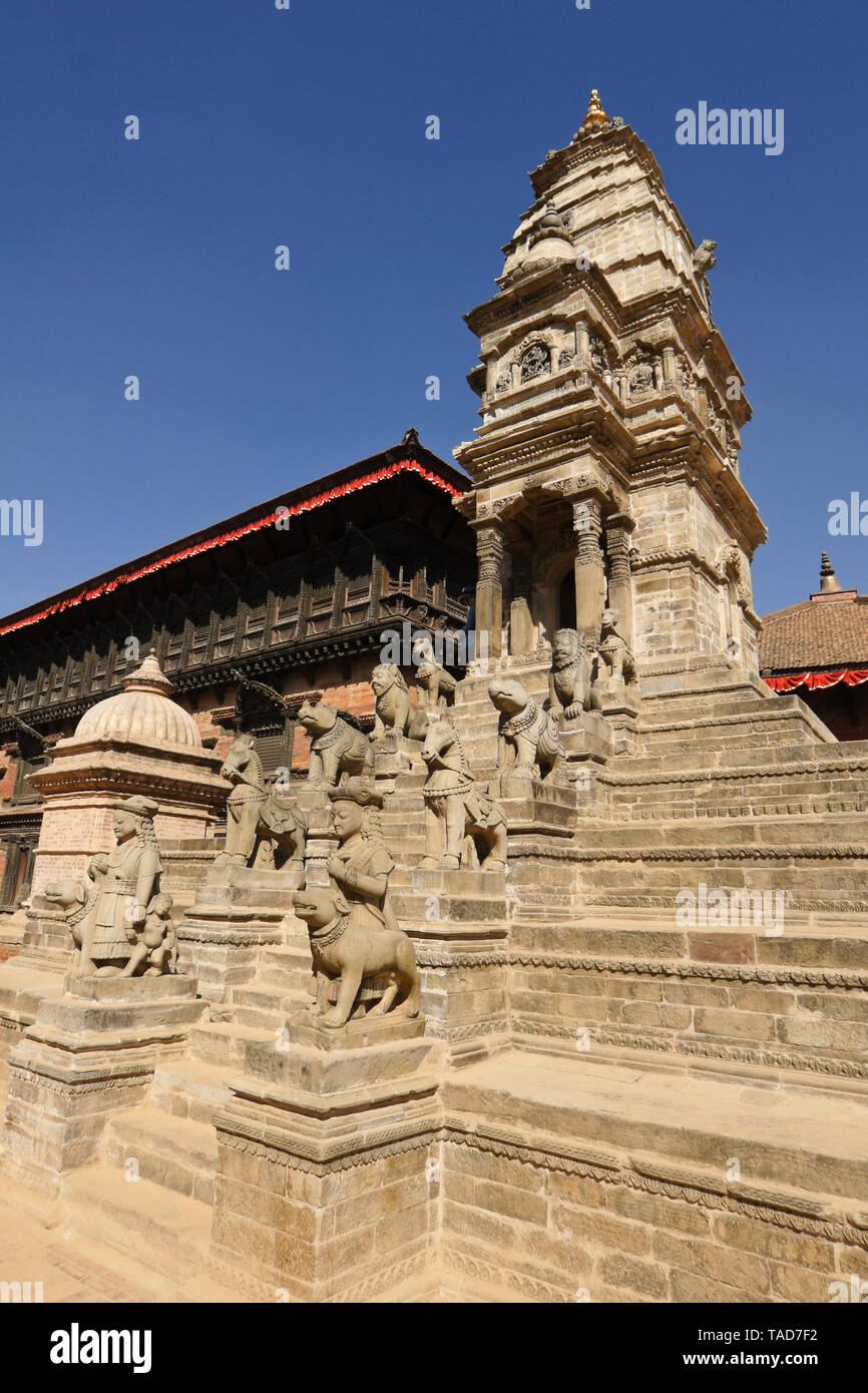 Siddhi Lakshmi Mandir (Lohan Dega, tempio di pietra), Durbar Square, Bhaktapur, Valle di Kathmandu, Nepal Foto Stock