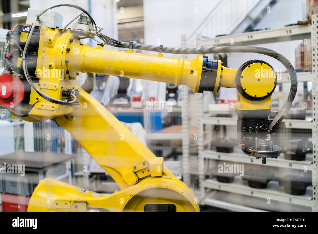Robot industriale nel moderno stabilimento Foto Stock