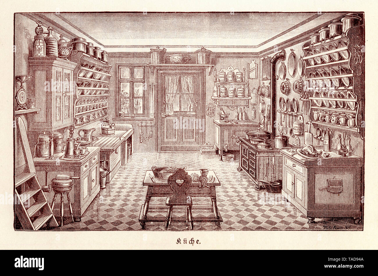 Xix secolo cucina borghese , Pulizie giornaliere (libro, ca. 1900) Foto Stock