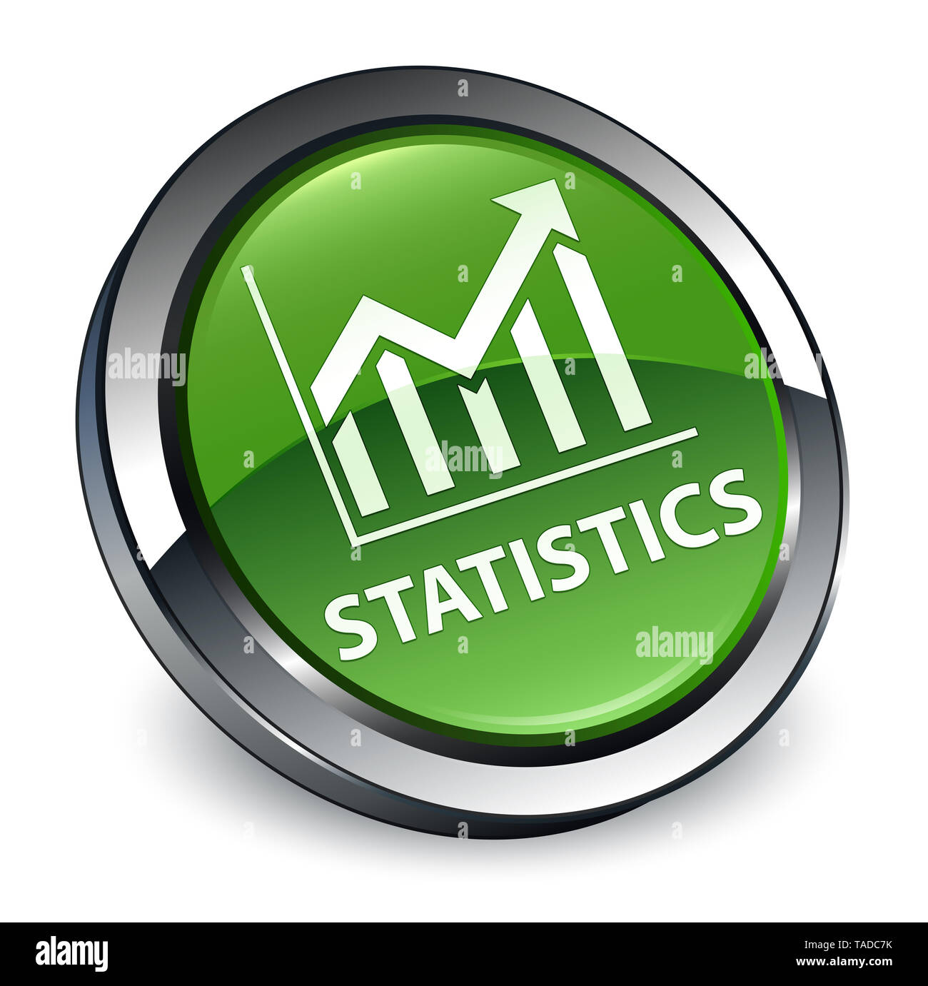 Statistiche isolati su 3d soft verde pulsante rotondo illustrazione astratta Foto Stock