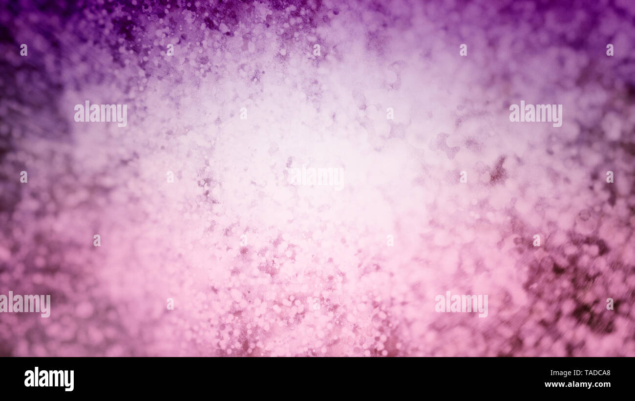 Abstract viola e rosa con sfondo bianco sfumato bokeh luci o glitter illustrazione. Piuttosto brilla di sfocata macchie bianche sui colori pastello Foto Stock