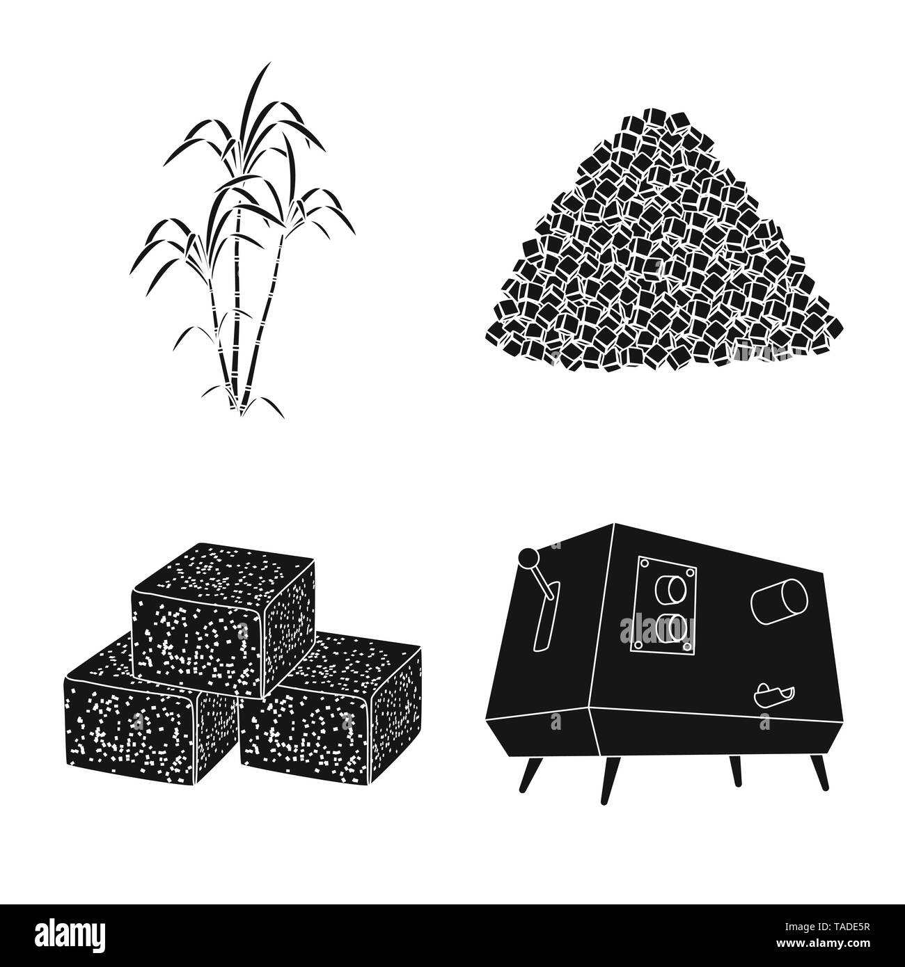 Bush,pezzo,cube,spremiagrumi,palm,granulata,cibo,macchina,crescita,marrone,l'ingrediente,automatico,ramo,jaggery,il diabete,metalli,succhi di frutta,bianco,contenitore,foglie,glucosio,carboidrato,pilastro,blocco,Piazze,APPARECCHIATURA,verde,l'india,saccarosio,technology,la canna da zucchero, di canna da zucchero,,campo,impianto,plantation,agriturismo,l'agricoltura,impostare,vettore,icona,immagine,isolato,raccolta,design,l'elemento,graphic,segno,Black,semplici vettori vettore , Illustrazione Vettoriale