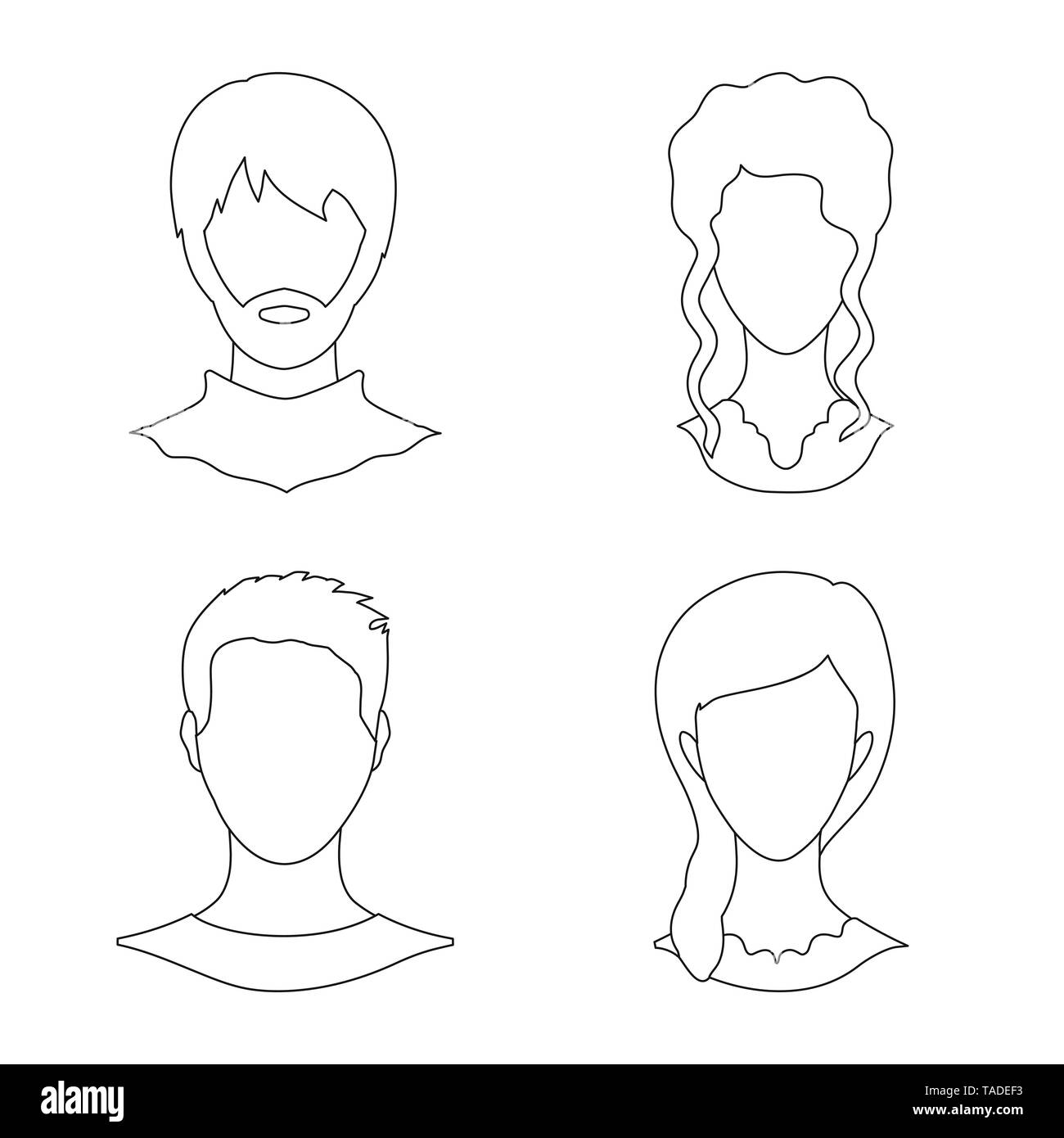 Illustrazione Vettoriale di professionale e foto simbolo. Set di professionale e profilo icona vettore per il magazzino. Illustrazione Vettoriale