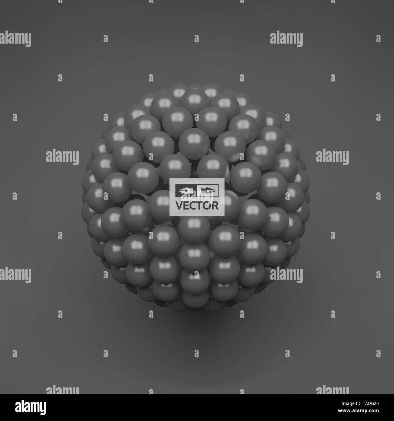 Sfera. 3d sfere astratta composizione. La tecnologia avveniristica stile. Illustrazione Vettoriale per la scienza. Illustrazione Vettoriale