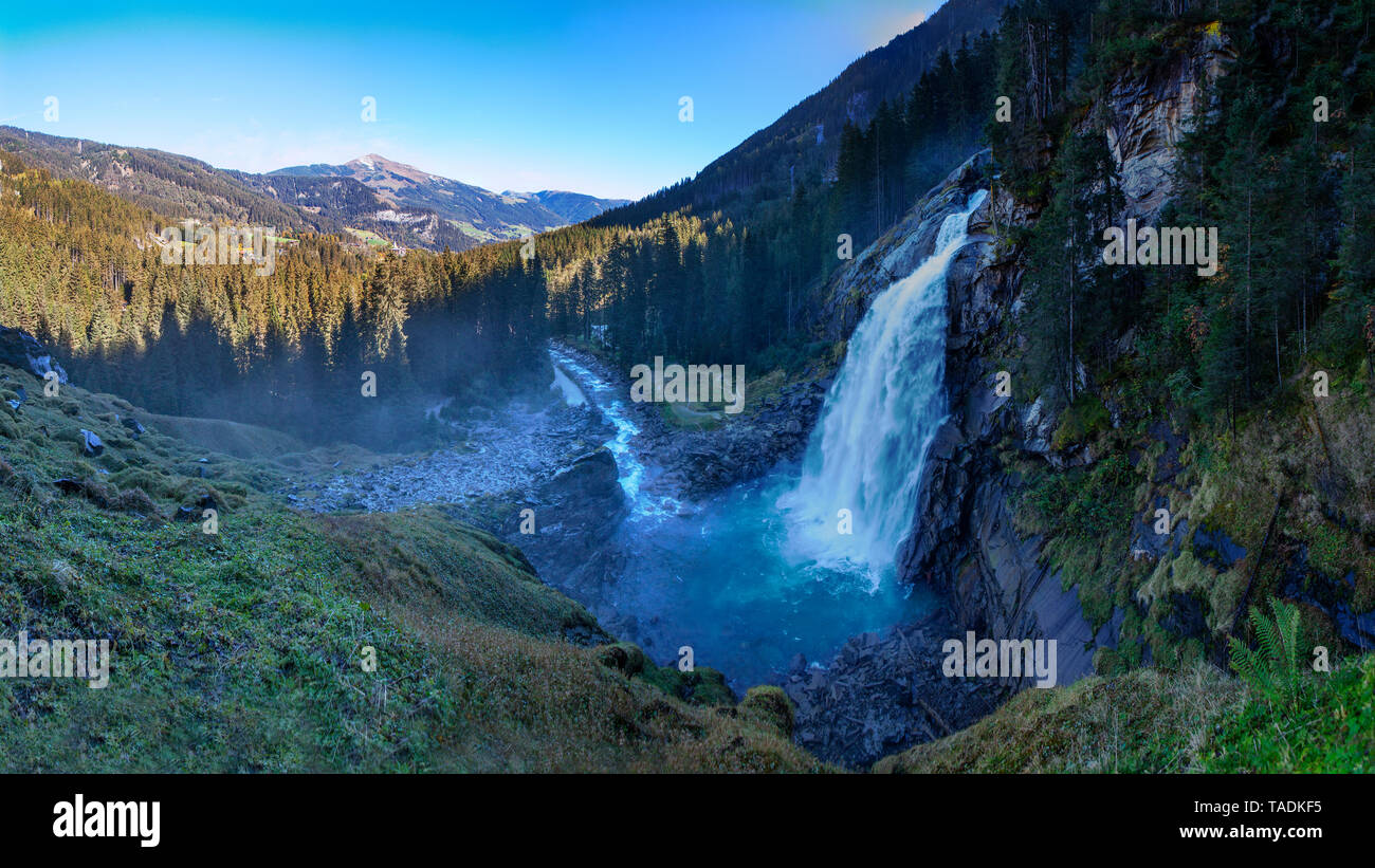 Austria, Alti Tauri Parco Nazionale, cascate di Krimml, le Cascate Inferiori Foto Stock