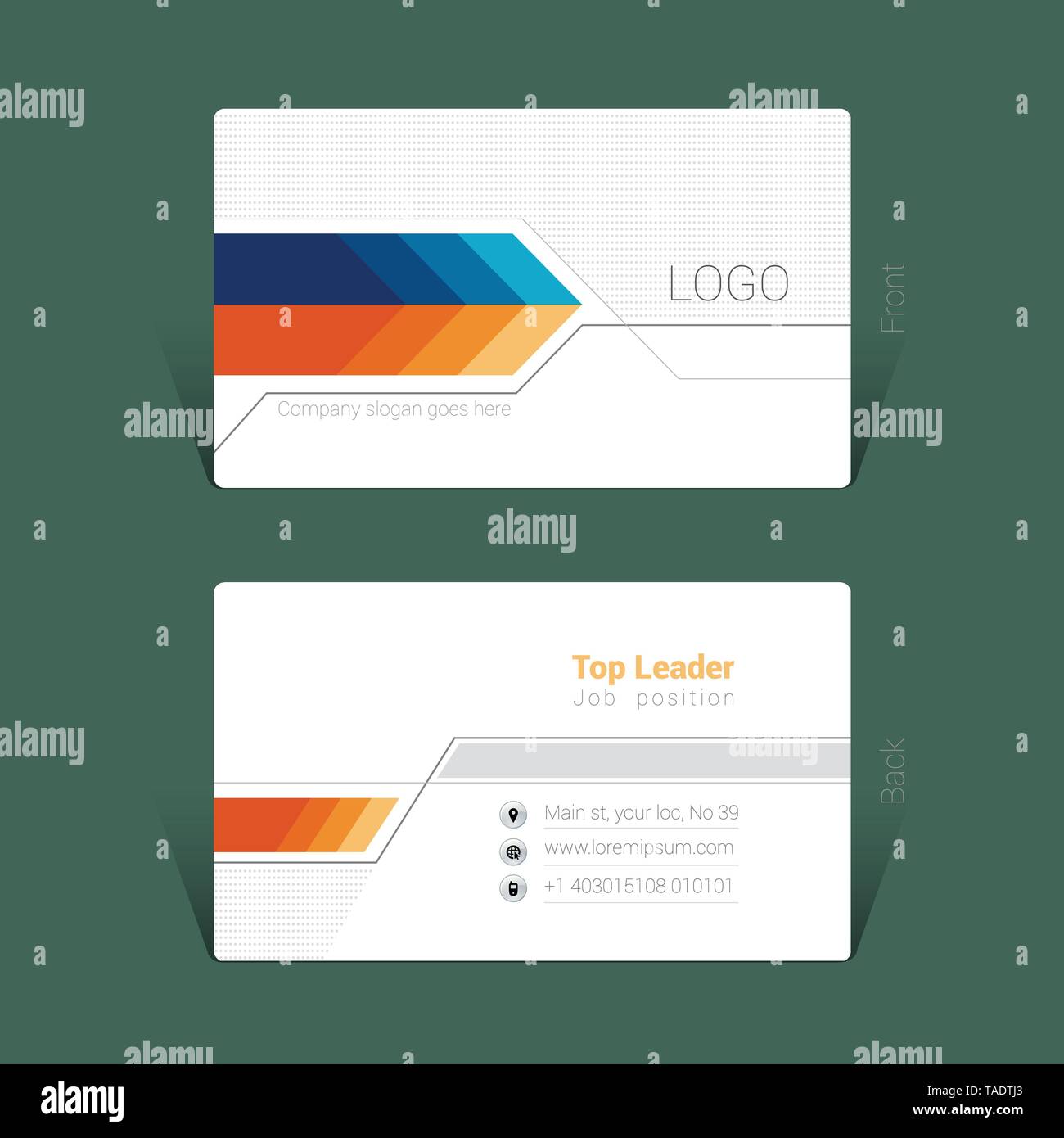 Business card design concept, illustrazione vettoriale Illustrazione Vettoriale