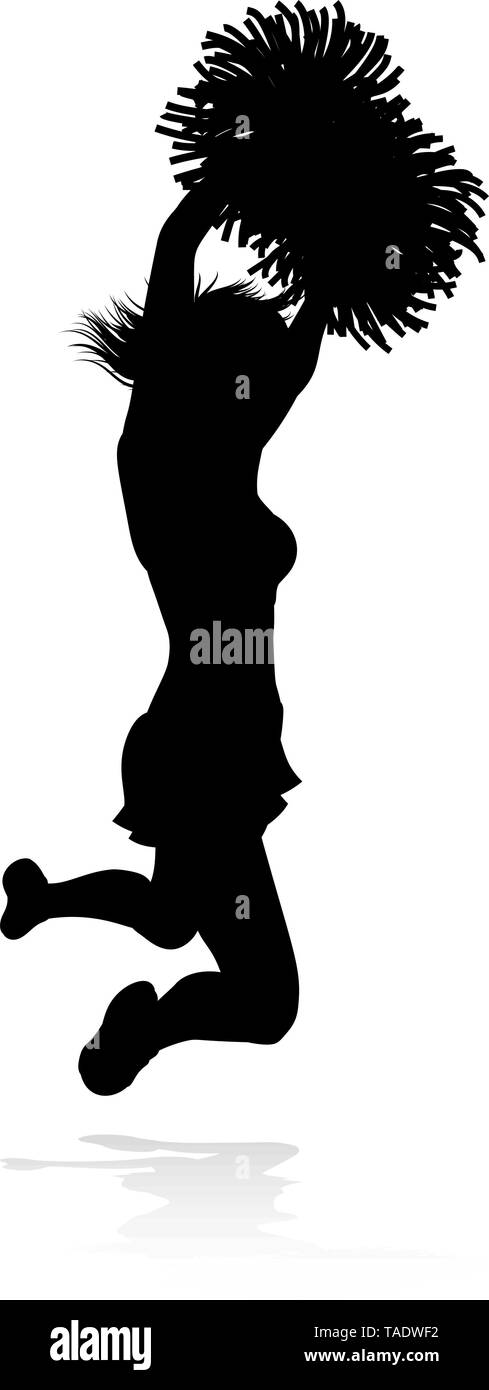 Cheerleader Silhouette Illustrazione Vettoriale