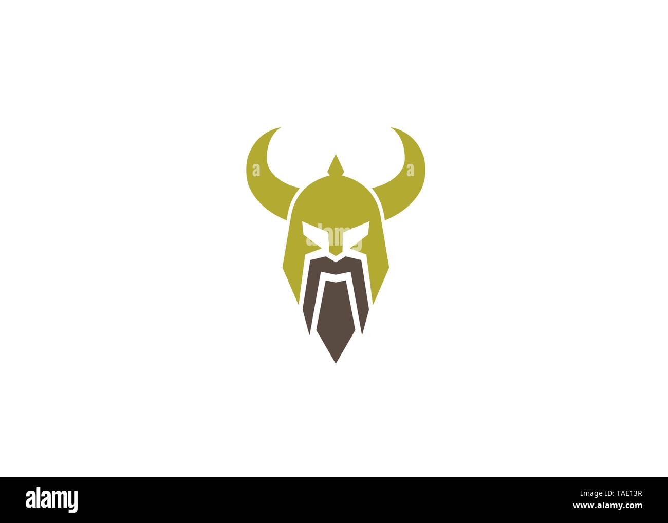 Creative Spartan Viking casco vettore Logo Illustrazione Vettoriale