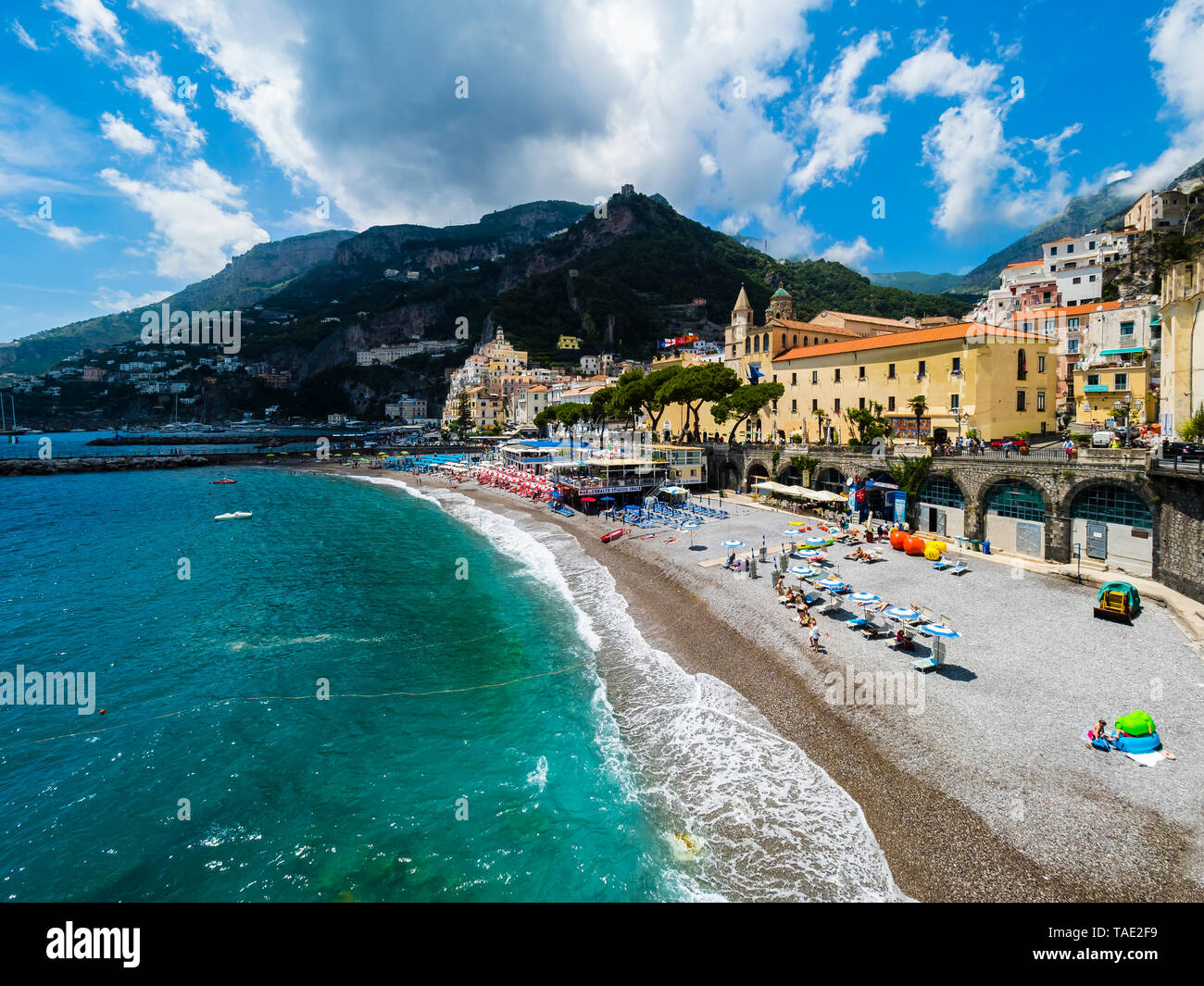 L'Italia, Campania, penisola sorrentina e costiera amalfitana, con Amalfi cattedrale Foto Stock