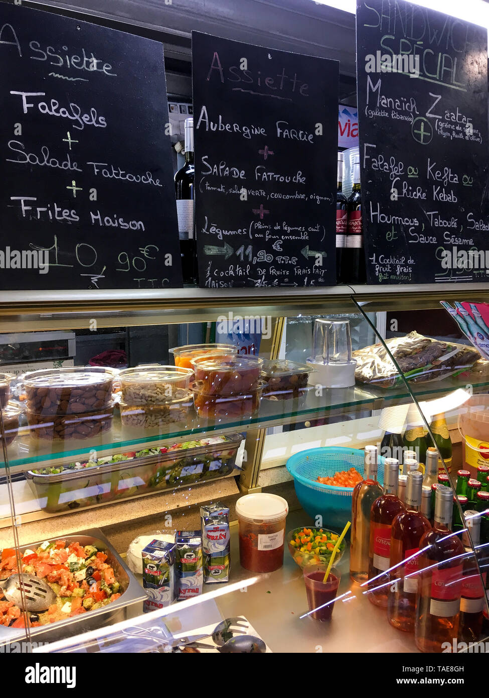Ristorante libanese, marché des enfants Rouges, Parigi, Francia Foto Stock