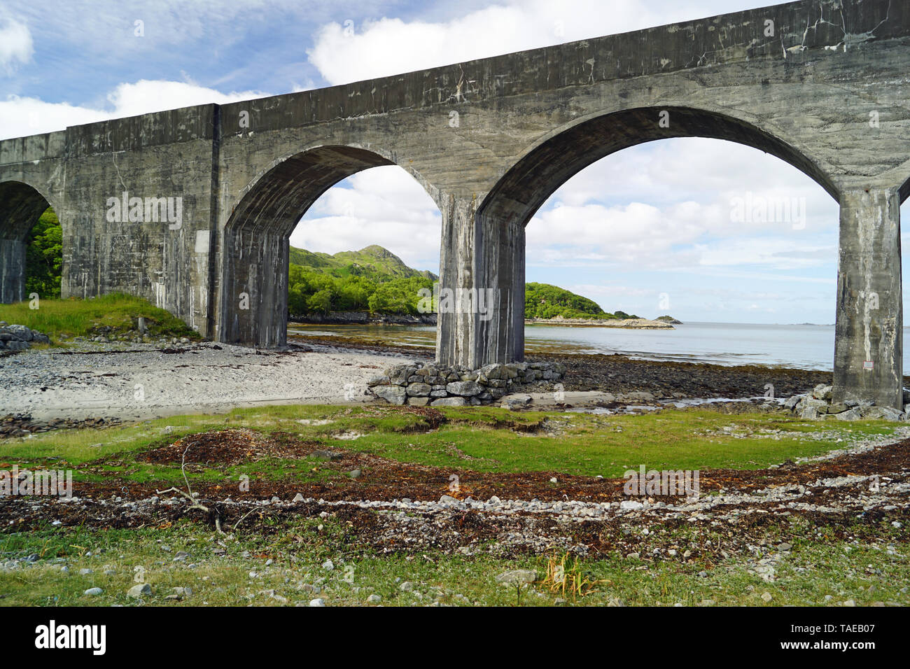 Il Viadotto di Avon è un ponte ferroviario su Avon, che forma il confine tra il Consiglio scozzese Zone West Lothian e Falkirk. Foto Stock