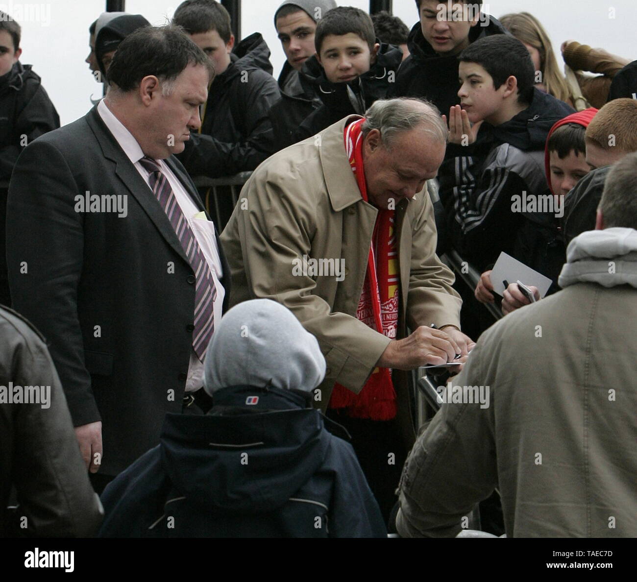 Liverpool ,Uk ex proprietario di Liverpool Tom Hicks e i suoi figli visita credito Melwood Ian Fairbrother/Alamy Stock Foto Foto Stock