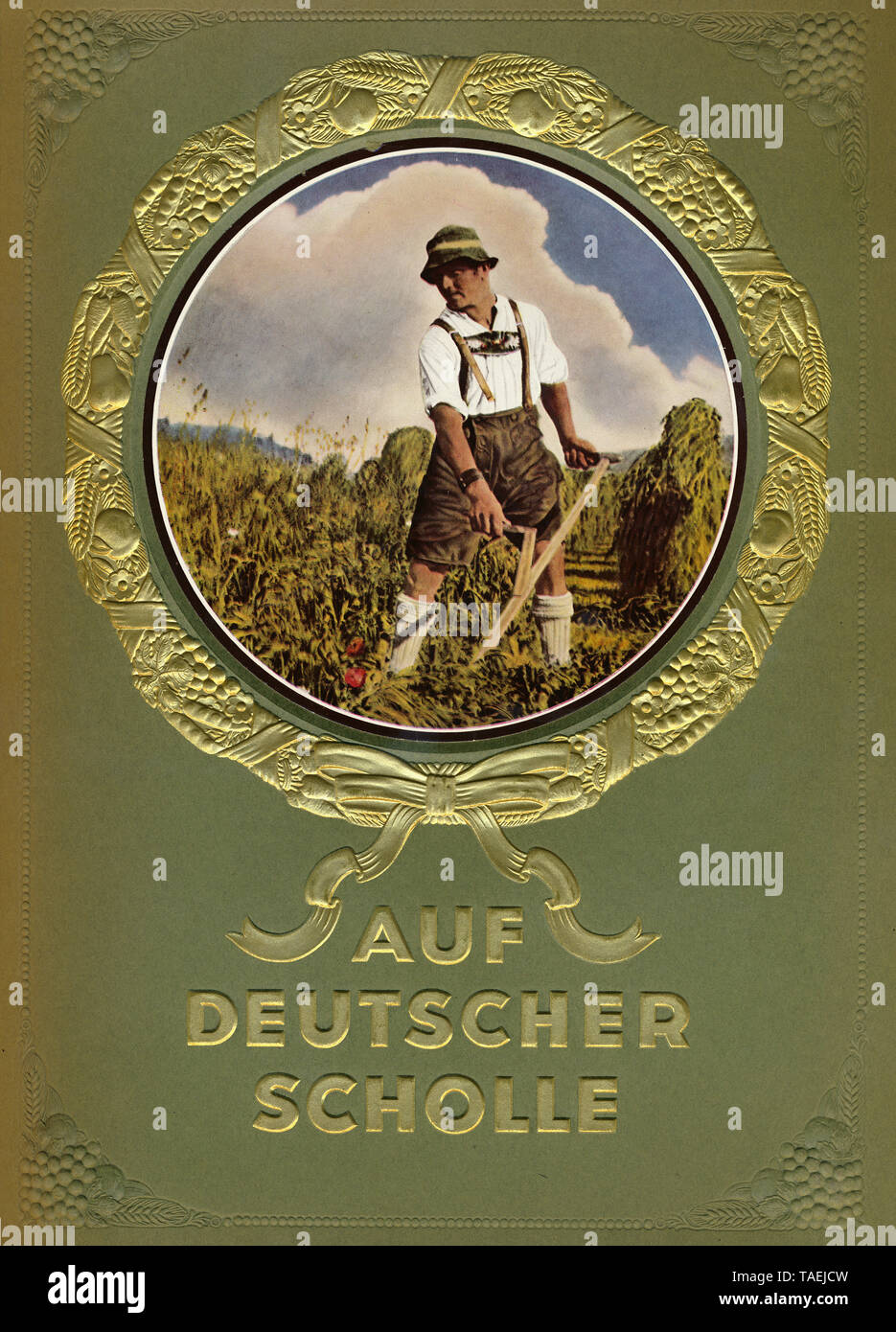 Titelseite, Auf Deutscher Scholle, Sammelbilderalbum, Zigaretten-Bilderdienst, Eckstein, Verlag Nordmark 1935, Deutschland Foto Stock