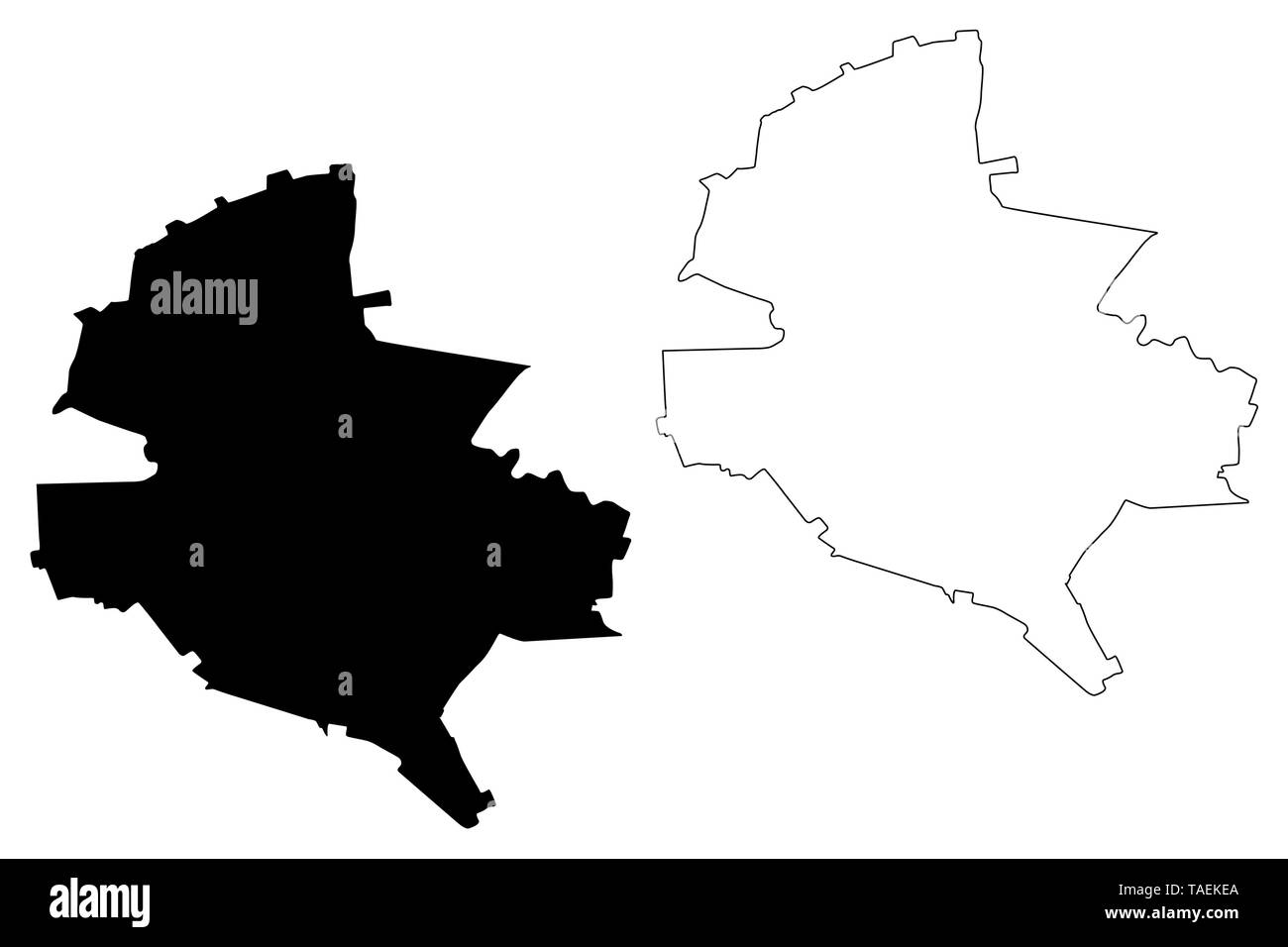 La contea di Bucarest (divisioni amministrative della Romania, Bucuresti - Ilfov regione di sviluppo) mappa illustrazione vettoriale, scribble schizzo Cartina di Bucarest Illustrazione Vettoriale