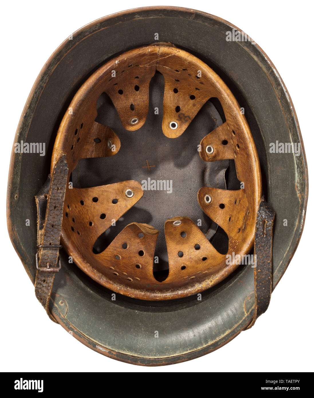 Un Casco In Acciaio Modello 1916 Con Rivestimento Camouflage, Vernice A Base Grigio Campo, Con - Foto 5