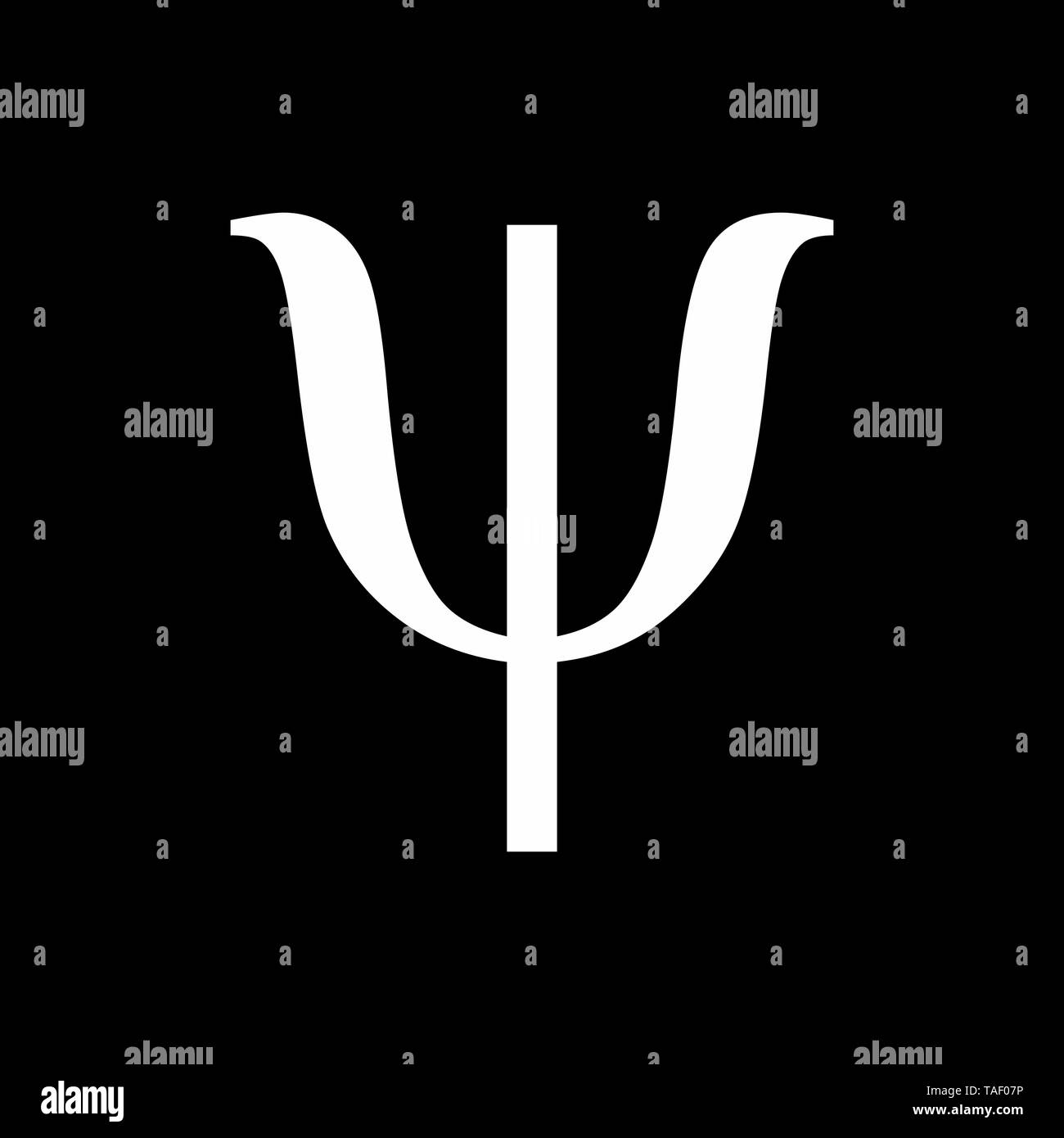 Illustrazione del Psi segno greco su sfondo scuro Illustrazione Vettoriale