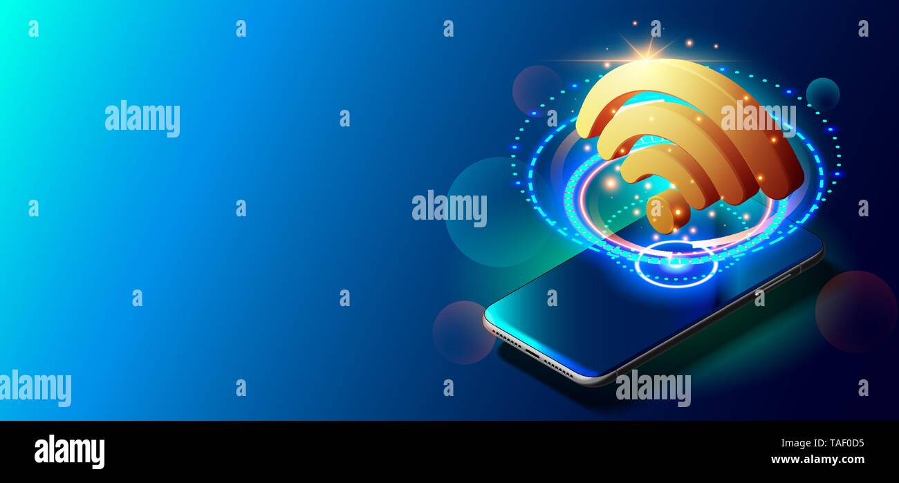 Creative illustrazione vettoriale del WiFi 5G rete Tecnologia Wireless illustrazione vettoriale. Illustrazione Vettoriale